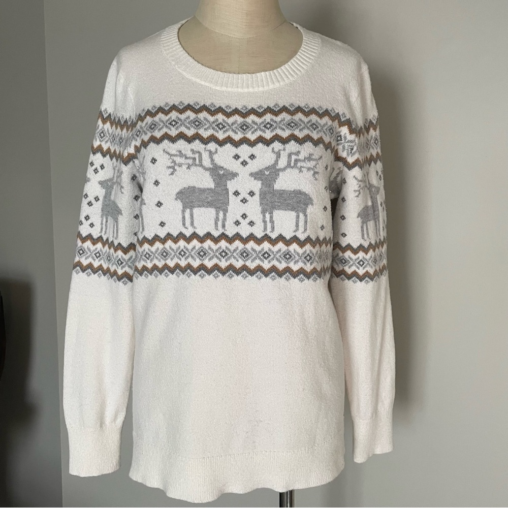 Tommy Hilfiger cream reindeer sweater size L